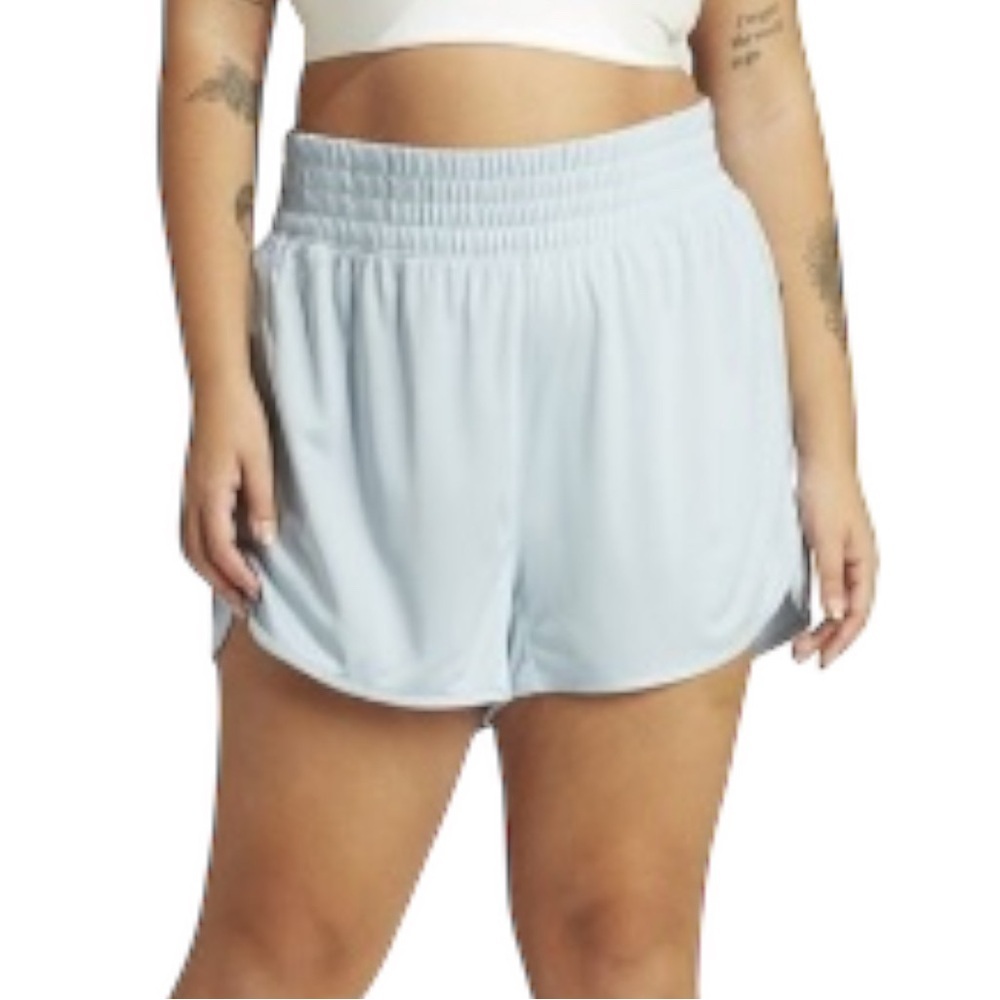 adidas Pacer Training Shorts Women’s‎ 2X NWT 3” High Rise Light Blue